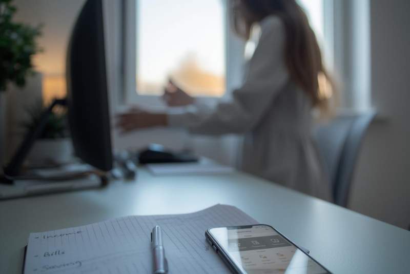 a woman at her computer